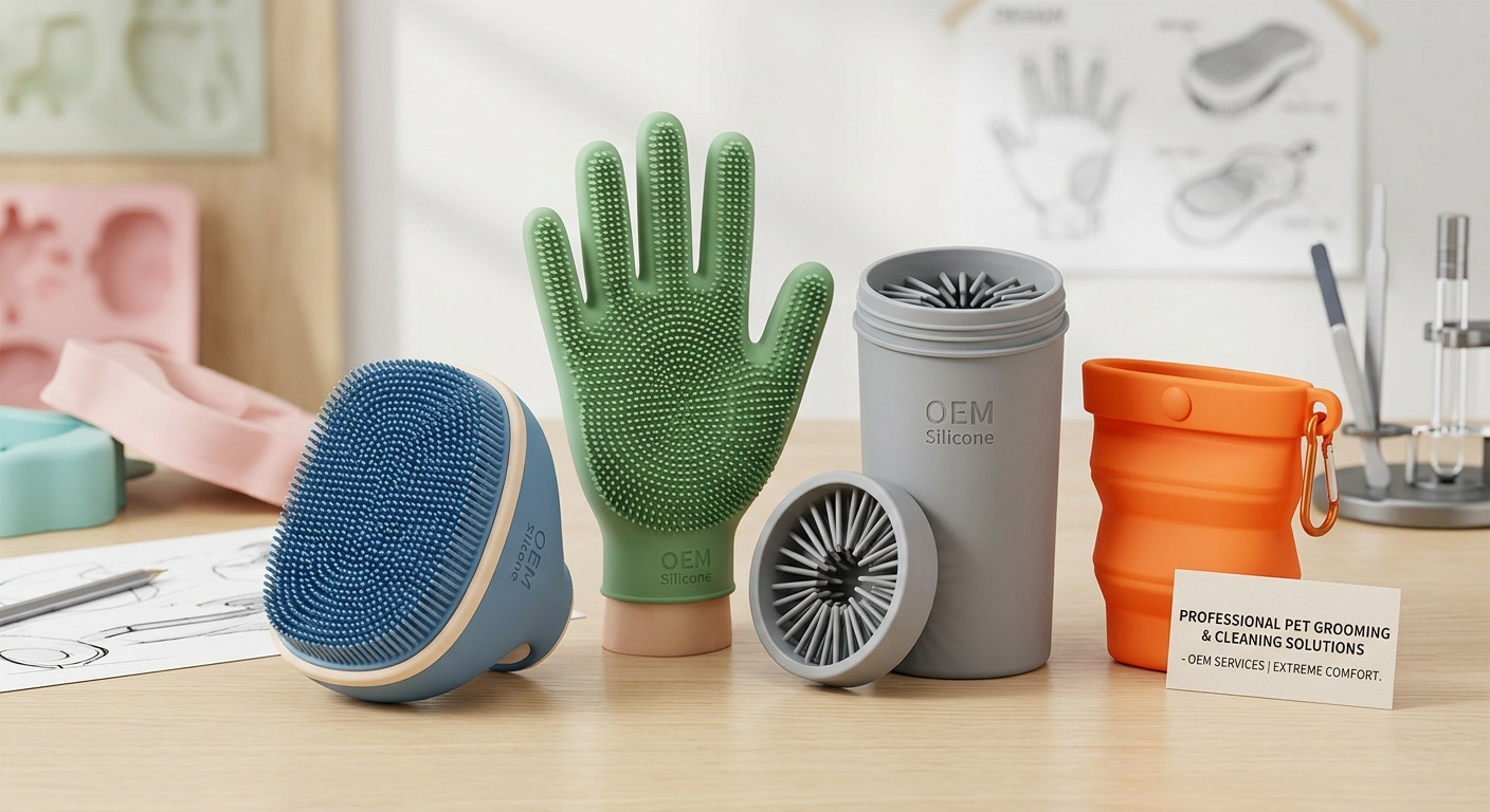 Custom Silicone Pet Grooming Tools